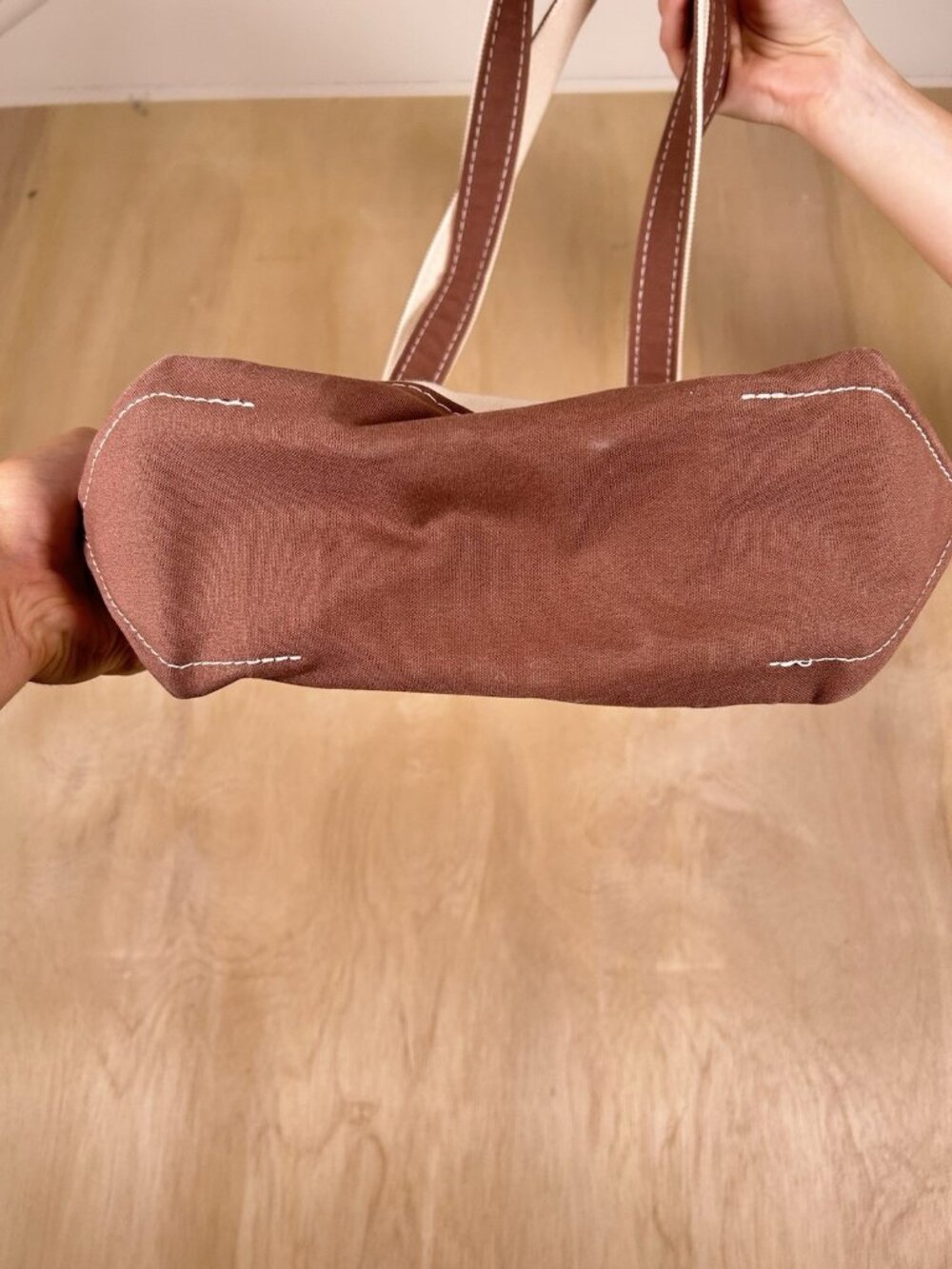 Vintage 1990’s LL Bean Boat & Tote Canvas Brown Trim  USA Made Monogrammed EUC - Picture 9 of 15